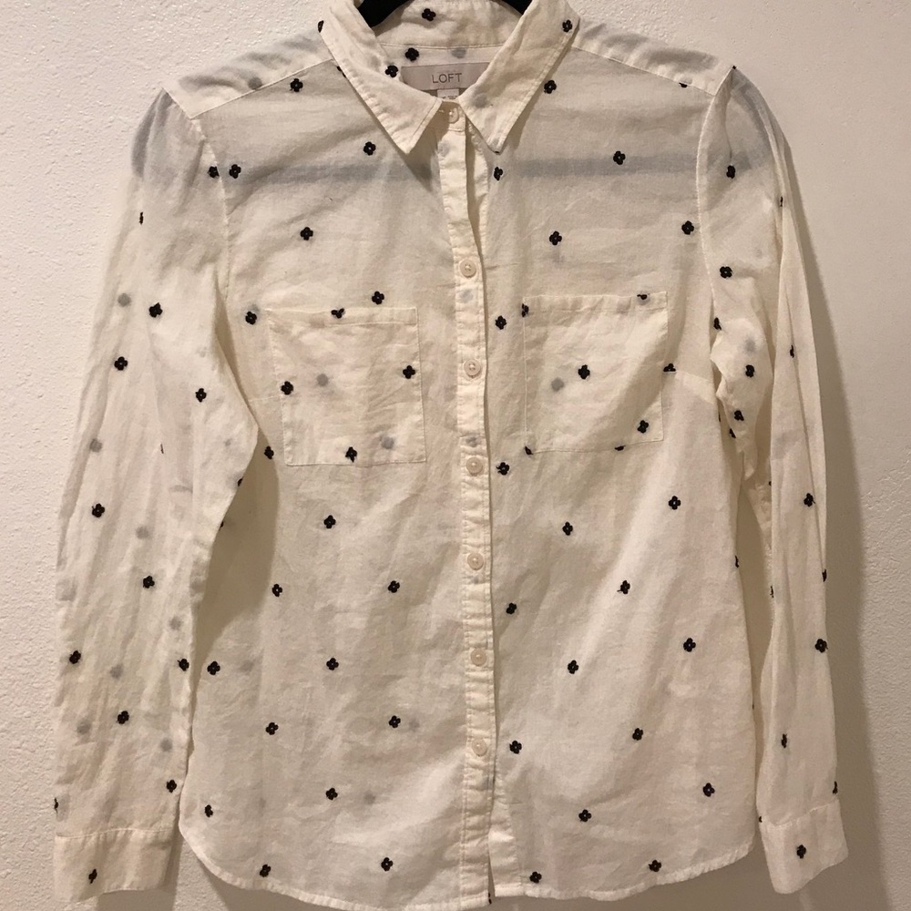 Loft Button Down Blouse sz MP